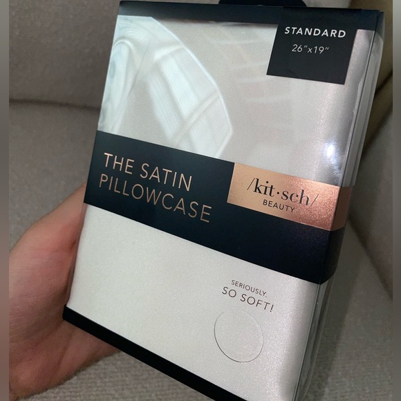 Kitsch Satin Pillowcase Ivory White - Picture 5 of 9